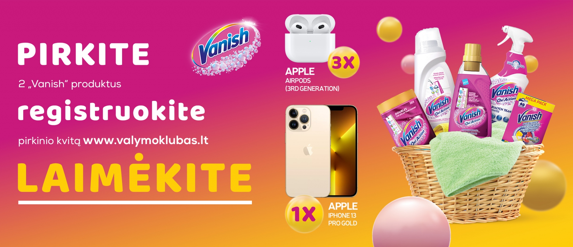 Pirkite Vanish ir laimėkite