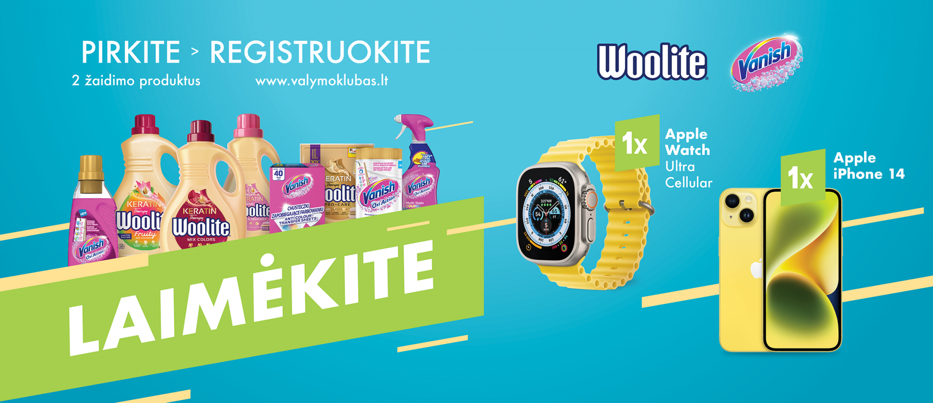 Pirkite ''Vanish'' arba ''Woolite'' ir laimėkite